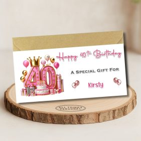 Pink Vibes 40th Birthday Money Wallet