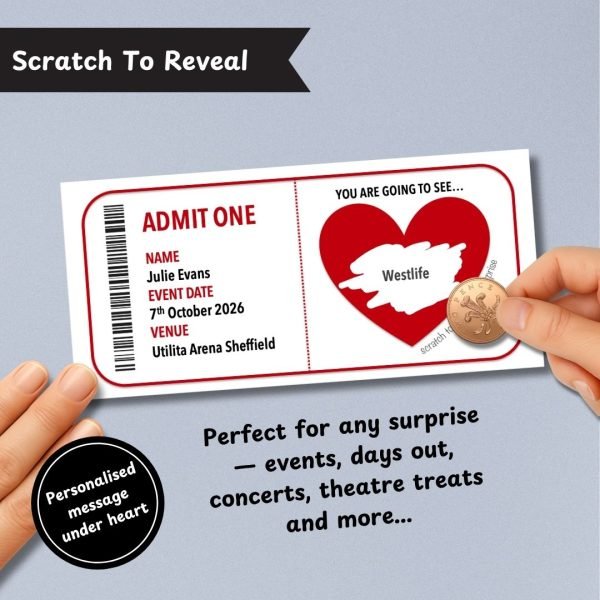 Red Concert Surprise Ticket Scratch To Reveal