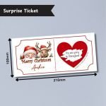 Santa & Reindeer Christmas Surprise Ticket Dimensions