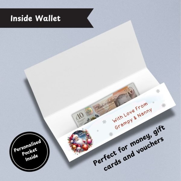 Sleigh Bells Christmas Money Wallet Inside