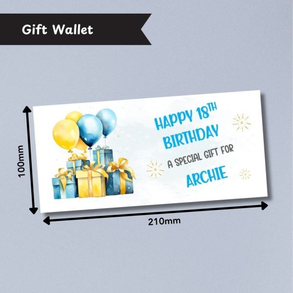 Blue Balloons Money Wallet Card Dimensions