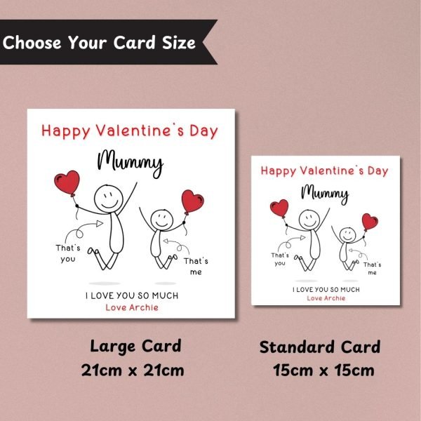 Happy Valentine's Day Mummy Card Sizes