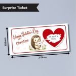 Hedgehog Love Surprise Ticket Dimensions