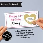 Pink Birthday Surprise Ticket Scratch To Reveal