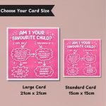 Favourite Child Quiz Card Sizes