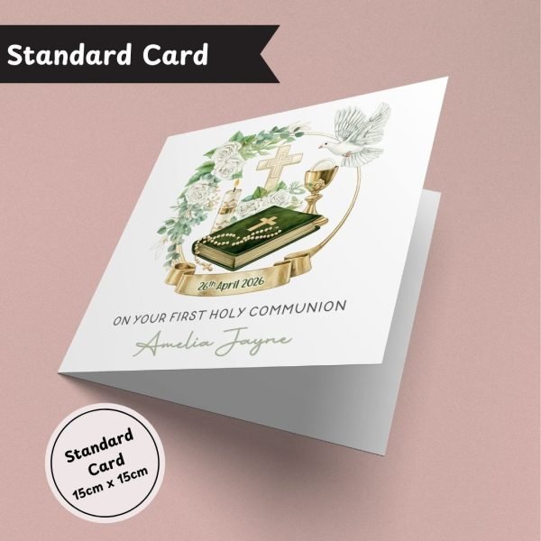 Botanical Blessings First Holy Communion Standard Card Only