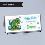 Dinosaur Easter Money Wallet Card Dimensions