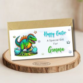 Dinosaur Easter Money Wallet Card Main