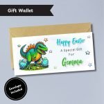 Dinosaur Easter Money Wallet Card with Envelope