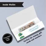 Blue & Green Balloon BirthdayMoney Wallet Card Inside