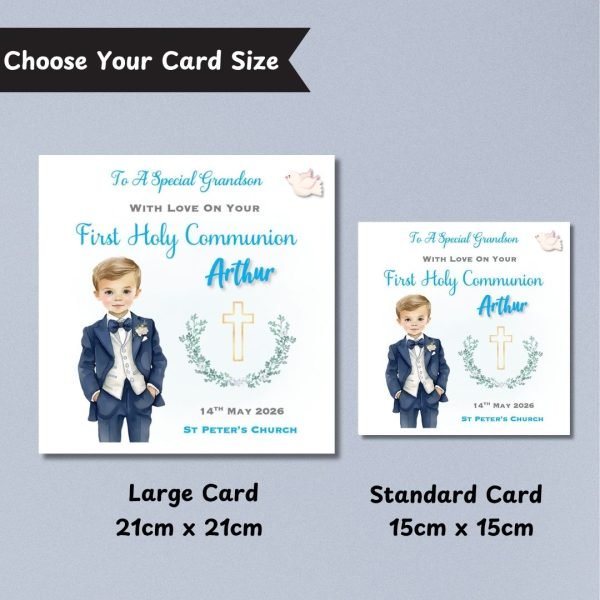 Boys First Holy Communion Card Sizes