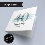 Blue 40th Birthday Large Card