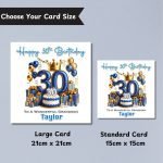 Blue Vibes 30th Birthday Card Sizes