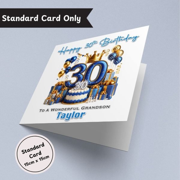 Blue Vibes 30th Birthday Standard Card Only