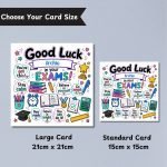 Good Luck Exams Doodle Card Sizes