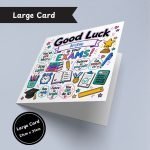 Good Luck Exams Doodle Large Card