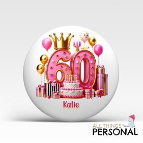 Pink Vbes 60th Birthday Badge