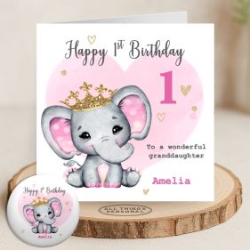 Cute Elephant Girls Birthday Main