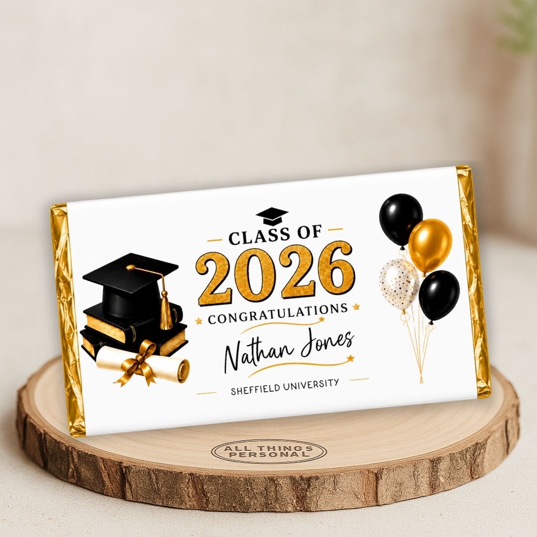 Gold Graduation Chocolate Wrapper Gold Graduation Chocolate Wrapper