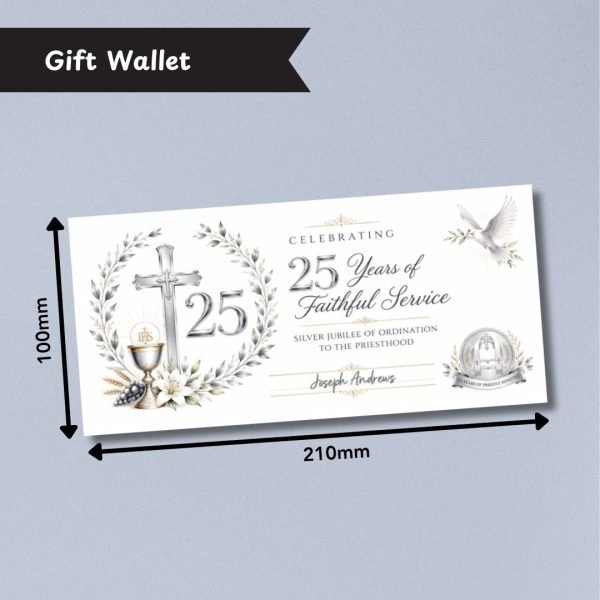 Silver Jubilee of a Ordination to the Priesthood Money Wallet Card Dimensions