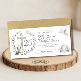 Silver Jubilee of a Ordination to the Priesthood Money Wallet Card Main
