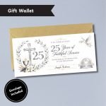 Silver Jubilee of a Ordination to the Priesthood Money Wallet Card with Envelope