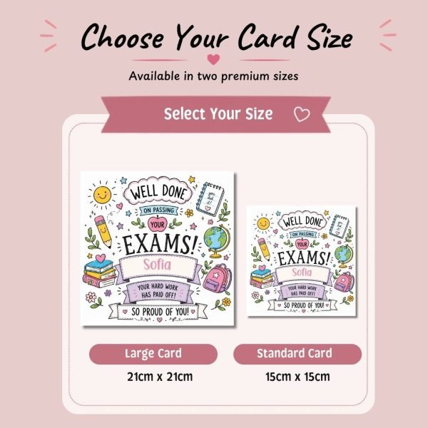 Pink Exam Superstar Choose Card Size