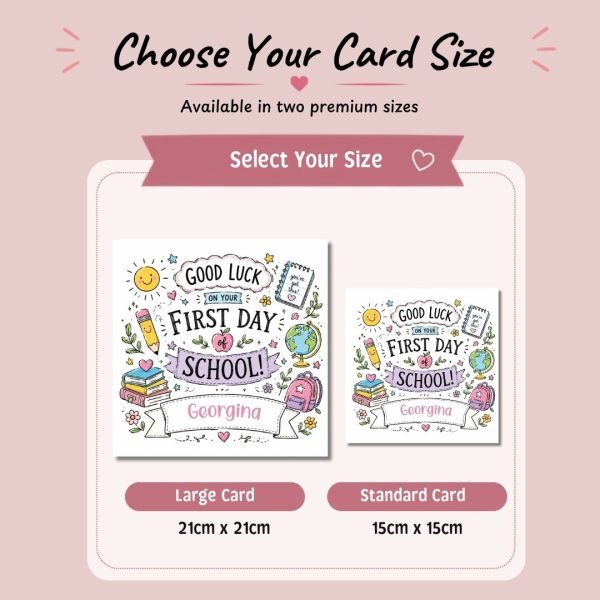 Pink School Superstar Card Choose Card Size