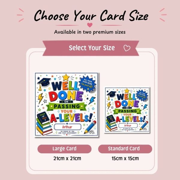 Passing A Levels Choose Card Size