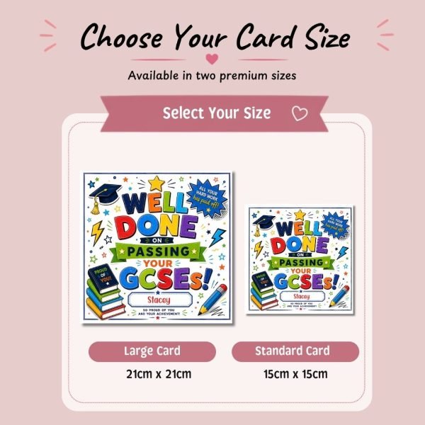 Passing GCSEs Choose Card Size