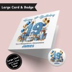 Blue Vibes 19th Large Card & Button Badge