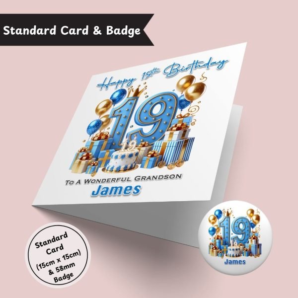 Blue Vibes 19th Standard Card & Button Badge