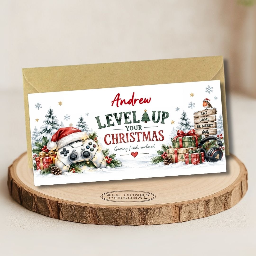 Christmas Gamer Money Wallet Card Main Christmas Gamer Money Wallet Card Main