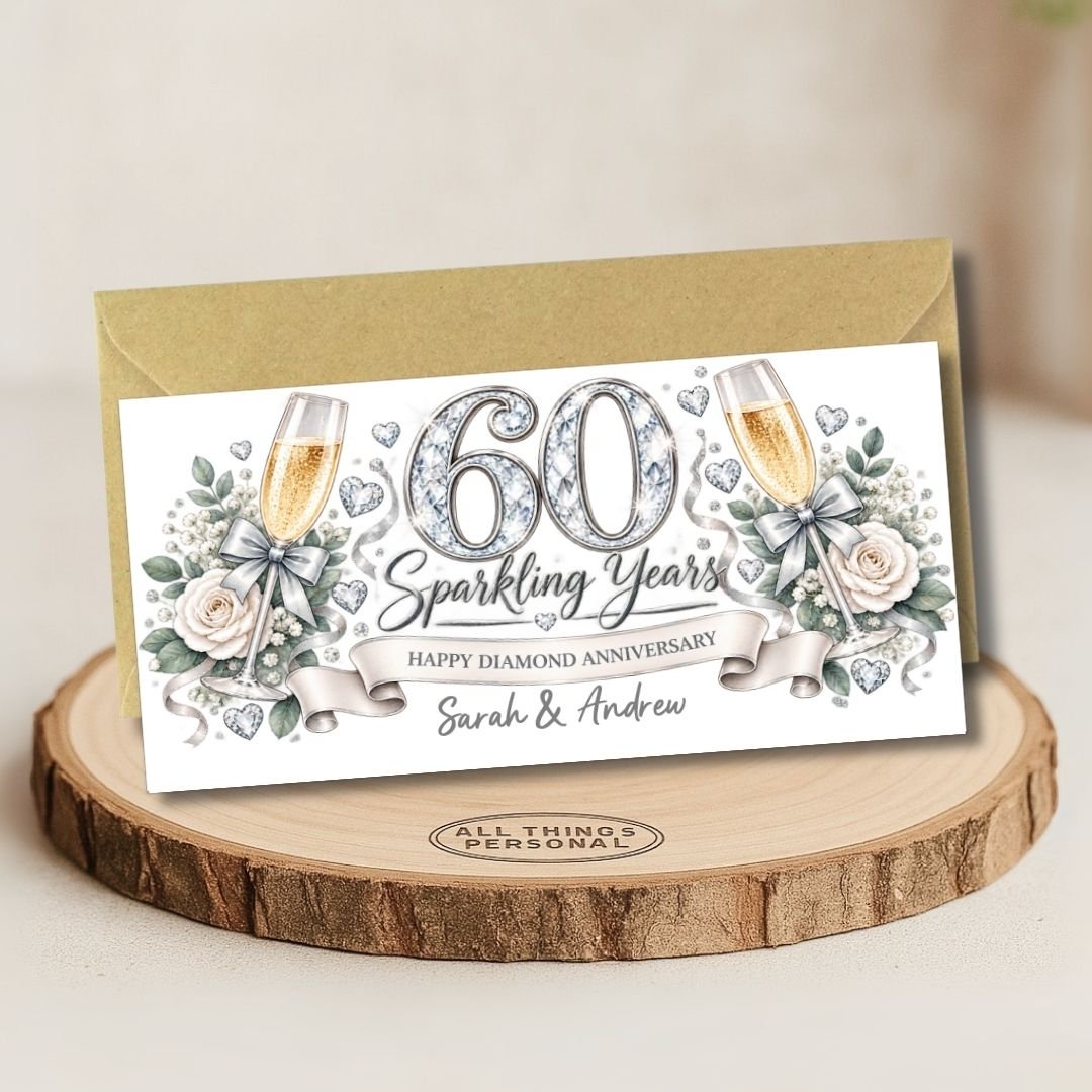 Diamond Wedding Anniversary Money Wallet Card Main Diamond Wedding Anniversary Money Wallet Card Main