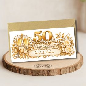 Golden Wedding Anniversary Money Wallet Card Main