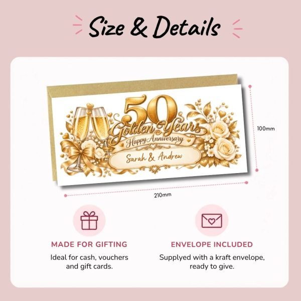 Golden Wedding Anniversary Money Wallet Info