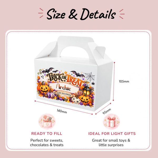 Halloween Treat Box Size & Details