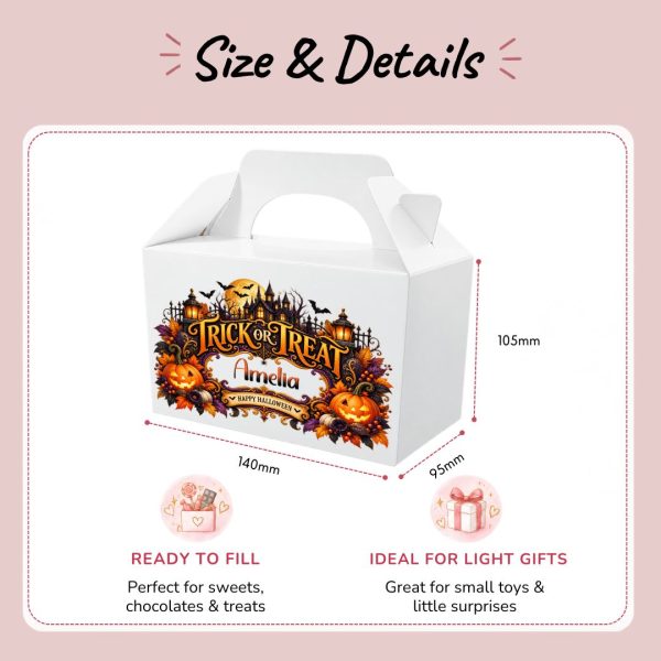 Haunted House Halloween Treat Box Size & Details
