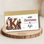 Vintage Initial Christmas Money Wallet Card Main